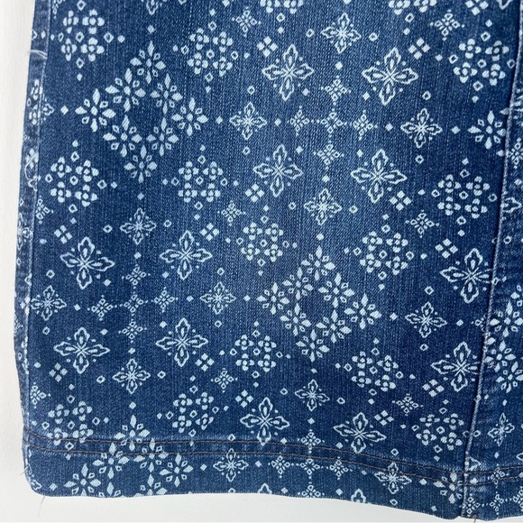 Denim Skort Medallion Print Mini Skirt Boho Festival Bohemian 4 Moroccan India - Picture 3 of 12